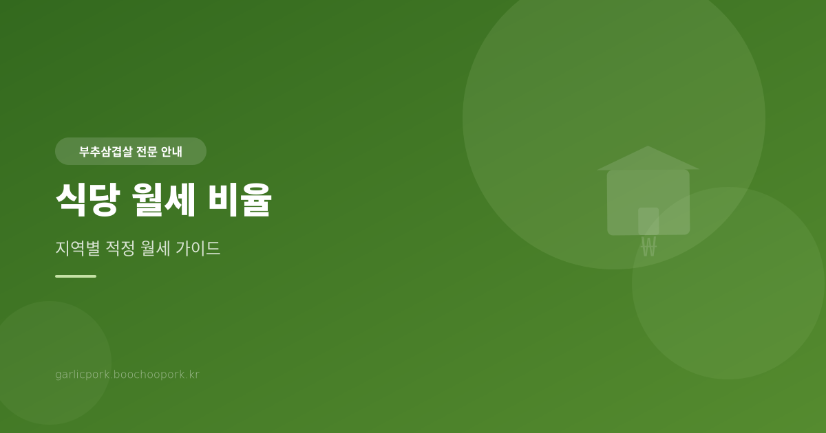 식당 월세 비율